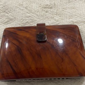 Cute brown hard shell purse
